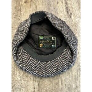 VTG L.L. Bean Hanna Hats of Donegal Irish Size Med. Tweed Newsboy Brown Wool Cap